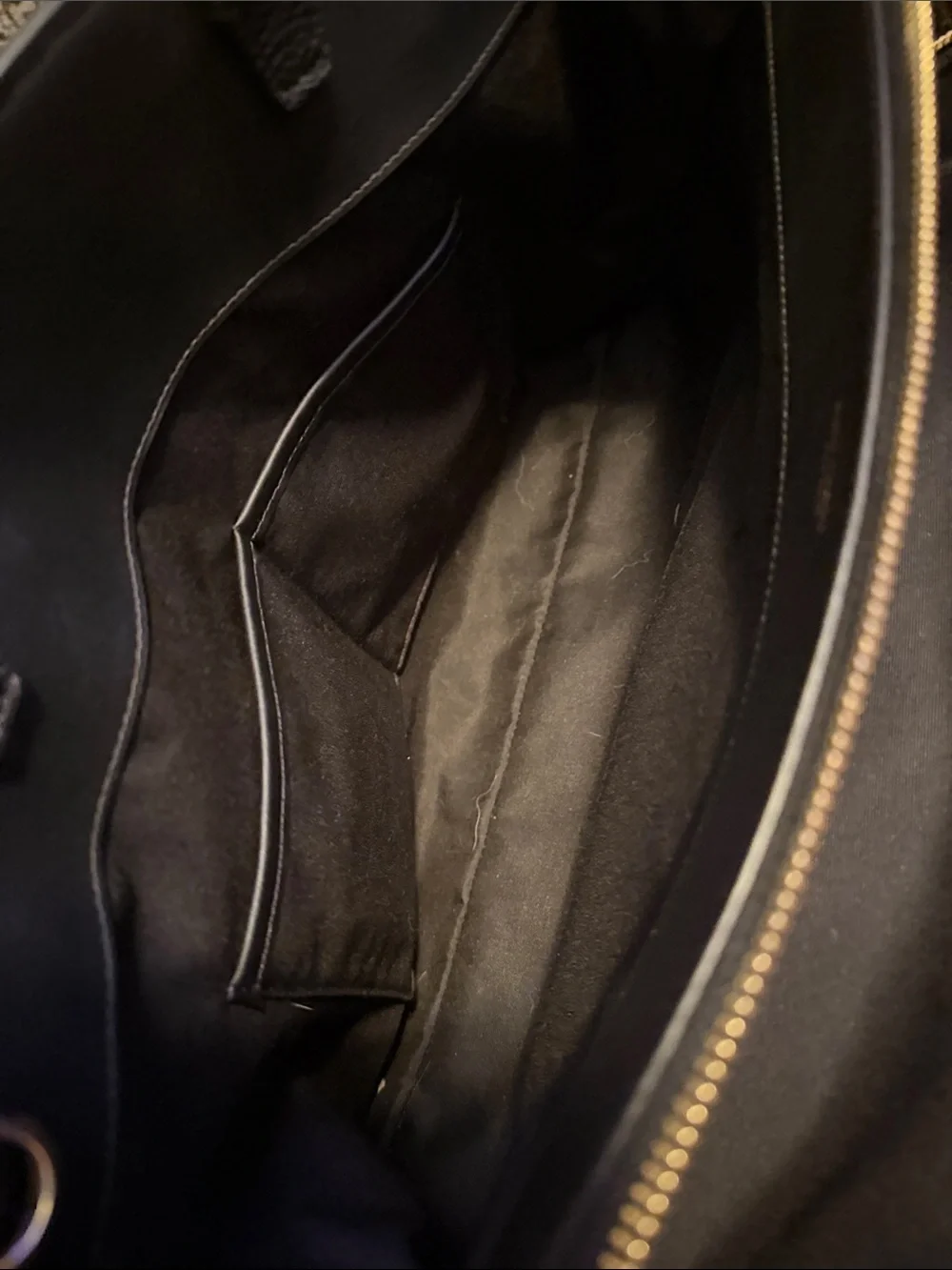 kate spade Black Pebbled Leather Satchel with Gold Accent